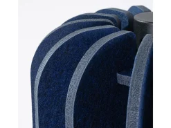 Candeeiro suspenso Mula moderno, feltro/aço - 1 lichtbronnen - L.27 x H.165 cm - azul marinho/preto