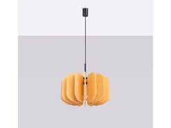 Candeeiro suspenso Mula moderno, feltro/aço - 1 lichtbronnen - L.45 x H.146 cm - amarelo/preto