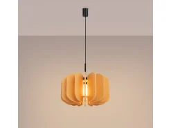 Candeeiro suspenso Mula moderno, feltro/aço - 1 lichtbronnen - L.45 x H.146 cm - amarelo/preto