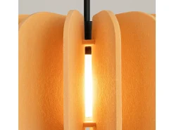 Candeeiro suspenso Mula moderno, feltro/aço - 1 lichtbronnen - L.45 x H.146 cm - amarelo/preto