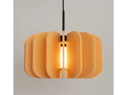 Candeeiro suspenso Mula moderno, feltro/aço - 1 lichtbronnen - L.45 x H.146 cm - amarelo/preto