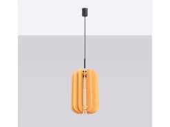 Candeeiro suspenso Mula moderno, feltro/aço - 1 lichtbronnen - L.27 x H.165 cm - amarelo/preto
