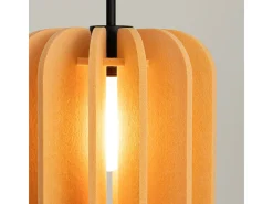 Candeeiro suspenso Mula moderno, feltro/aço - 1 lichtbronnen - L.27 x H.165 cm - amarelo/preto