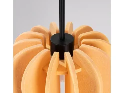 Candeeiro suspenso Mula moderno, feltro/aço - 1 lichtbronnen - L.27 x H.165 cm - amarelo/preto
