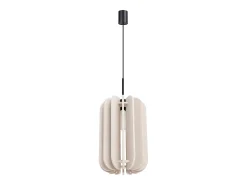 Candeeiro suspenso Mula moderno, feltro/aço - 1 lichtbronnen - L.27 x H.165 cm - bege/preto