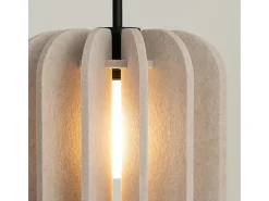 Candeeiro suspenso Mula moderno, feltro/aço - 1 lichtbronnen - L.27 x H.165 cm - bege/preto