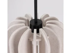 Candeeiro suspenso Mula moderno, feltro/aço - 1 lichtbronnen - L.27 x H.165 cm - bege/preto