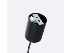 Candeeiro suspenso Mula moderno, feltro/aço - 1 lichtbronnen - L.27 x H.165 cm - bege/preto