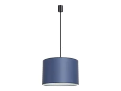 Candeeiro suspenso Nevia minimalista, PVC - 1 lichtbronnen - L.40 x H.137 cm - azul marinho/preto