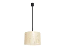 Candeeiro suspenso Nevia minimalista, PVC - 1 lichtbronnen - L.40 x H.137 cm - mármore bege/preto