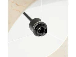 Candeeiro suspenso Nevia minimalista, PVC - 1 lichtbronnen - L.40 x H.137 cm - mármore bege/preto