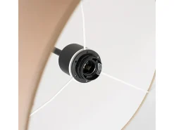 Candeeiro suspenso Nevia minimalista, tecido/PVC - 1 lichtbronnen - L.40 x H.137 cm - taupe/preto