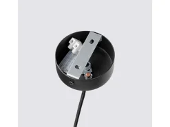 Candeeiro suspenso Pelta moderno, feltro/aço - 1 lichtbronnen - L.30 x H.126 cm - amarelo/preto