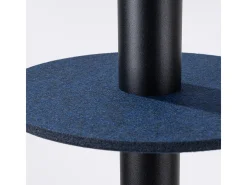 Candeeiro suspenso Pelta moderno, feltro/aço - 1 lichtbronnen - L.30 x H.126 cm - azul marinho/preto