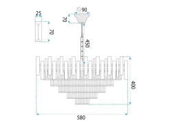 Candeeiro Suspenso Toolight G052-Cp Gold 60Cm