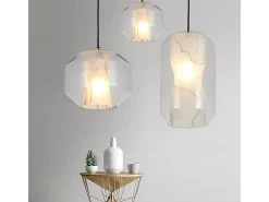 Candeeiro Suspenso Toolight App909-1Cp Marble 18Cm Transparent