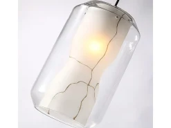 Candeeiro Suspenso Toolight App909-1Cp Marble 18Cm Transparent