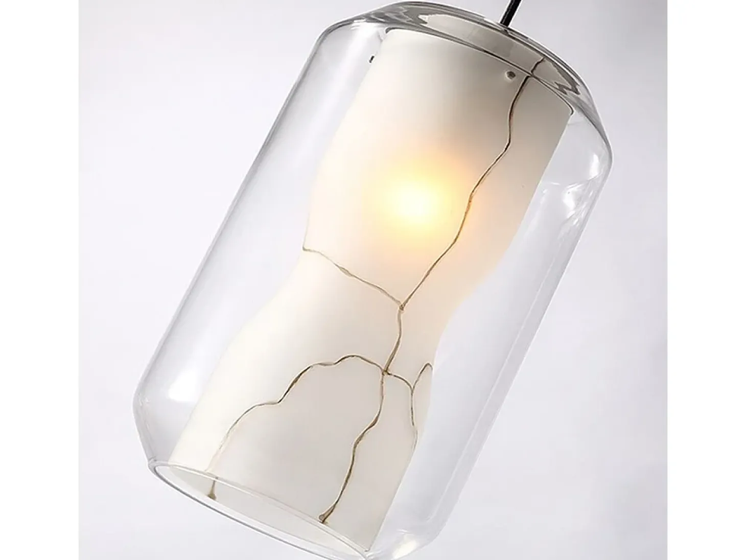 Candeeiro Suspenso Toolight App909-1Cp Marble 18Cm Transparent