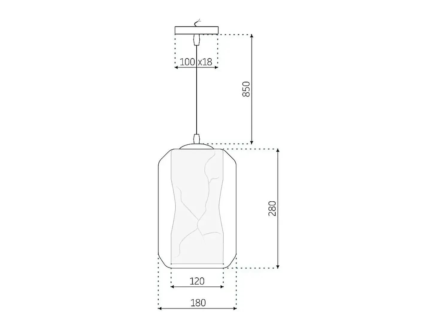 Candeeiro Suspenso Toolight App909-1Cp Marble 18Cm Transparent
