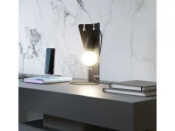 Candeeiros De Mesa Arby Industrial, Aço - 1 Lichtbronnen - L.15 X H.31 Cm - Preto