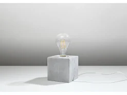 Candeeiros De Mesa Ariz Industrial, Concreto - 1 Lichtbronnen - L.10 X H.10 Cm - Cinza