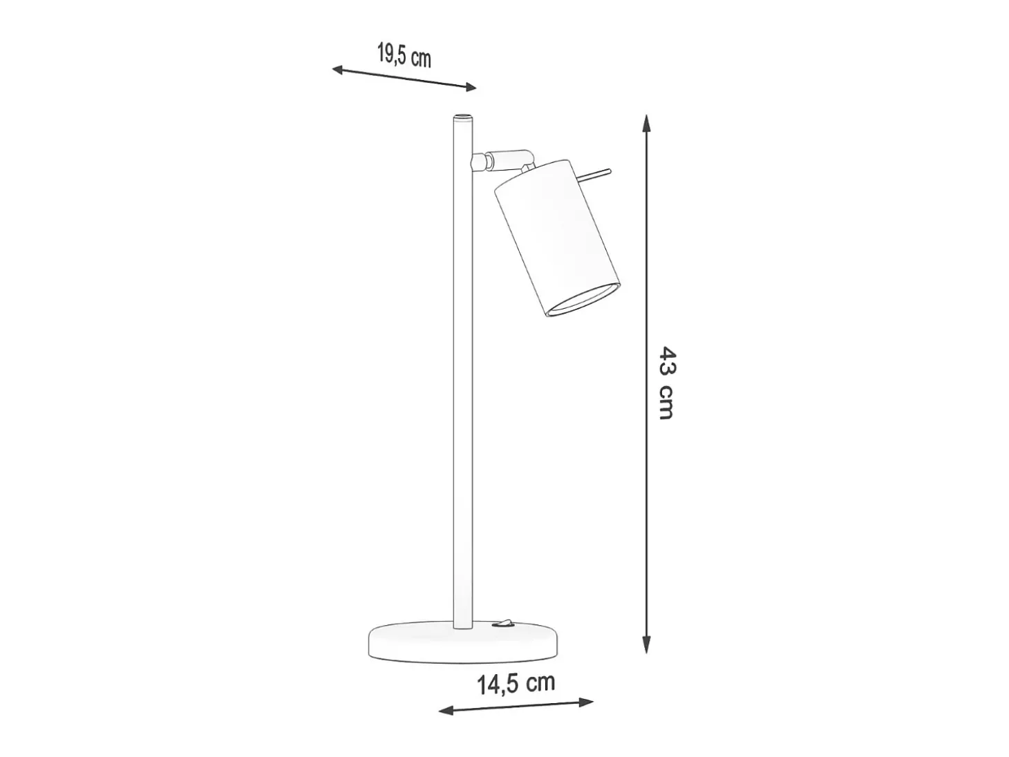 Candeeiros de mesa Briix moderno, aço - 1 fontes de luz 3000K - L.14.5 x H.43 cm - branco