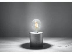 Candeeiros De Mesa Salgado Industrial, Concreto - 1 Lichtbronnen - L.10 X H.10 Cm - Cinza