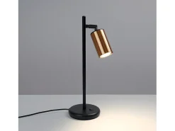 Candeeiros De Mesa Winx Moderno, Aço - 1 Lichtbronnen - L.13 X H.44 Cm - Preto/Cobre