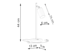 Candeeiros De Mesa Winx Moderno, Aço - 1 Lichtbronnen - L.13 X H.44 Cm - Preto/Cobre