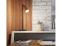 Candeeiros De Mesa Winx Moderno, Aço - 1 Lichtbronnen - L.13 X H.44 Cm - Preto/Cobre
