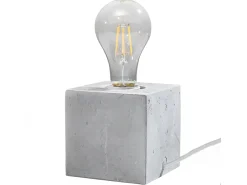 Candeeiros de mesa Zxina industrial, concreto - 1 fontes de luz 4000K - L.10 x H.10 cm - cinza