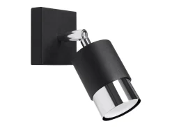 Candeeiros de parede Alvor moderno, aço - 1 fontes de luz 4000K - L.8 x H.16 cm - preto/cromado