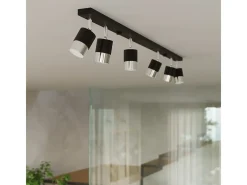 Candeeiros de parede Alvor moderno, aço - 1 fontes de luz 4000K - L.8 x H.16 cm - preto/cromado