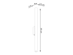 Candeeiros de parede Brill moderno, aço - 2 fontes de luz 4000K - L.2.5 x H.50 cm - branco