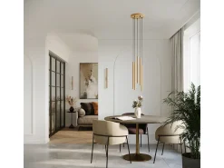 Candeeiros de parede Brill moderno, aço - 2 fontes de luz 3000K - L.2.5 x H.50 cm - dourado