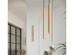 Candeeiros de parede Brill moderno, aço - 2 fontes de luz 3000K - L.2.5 x H.50 cm - dourado