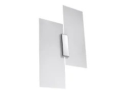Candeeiros de parede Fabulario moderno, aço/vidro - 2 fontes de luz 3000K - L.27 x H.37 cm - cromo/branco