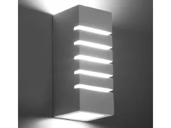 Candeeiros de parede Flaam moderno, cerâmica/vidro - 1 fontes de luz 3000K - L.10.5 x H.26 cm - branco