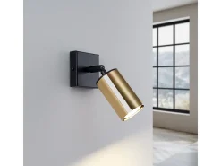 Candeeiros de parede Glois moderno, aço - 1 fontes de luz 4000K - L.8 x H.18.5 cm - ouro Preto