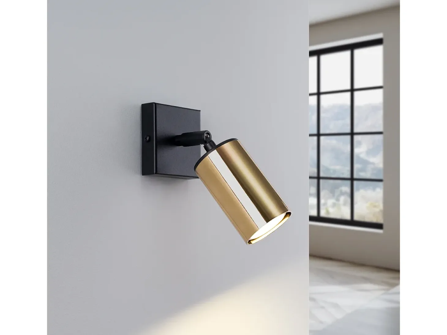 Candeeiros de parede Glois moderno, aço - 1 fontes de luz 4000K - L.8 x H.18.5 cm - ouro Preto