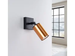Candeeiros de parede Glois moderno, aço - 1 fontes de luz 3000K - L.8 x H.18.5 cm - preto/cobre