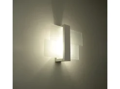 Candeeiros de parede Ignis escandinavo, madeira/vidro - 1 fontes de luz 4000K - L.43 x H.30 cm - branco