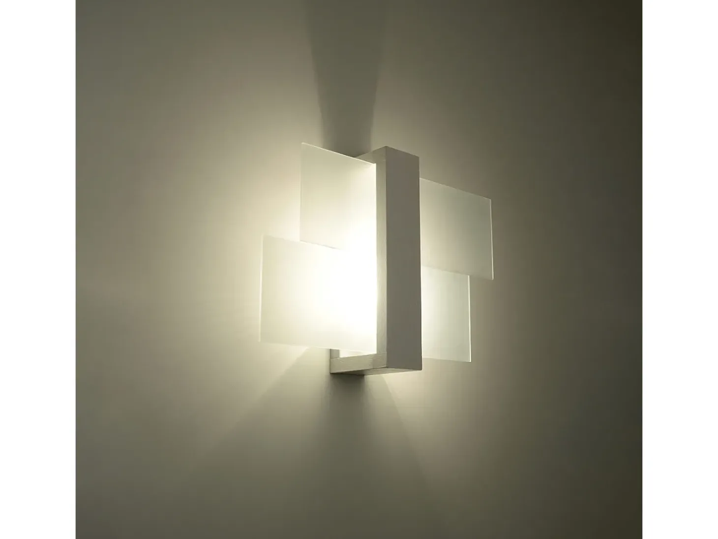 Candeeiros de parede Ignis escandinavo, madeira/vidro - 1 fontes de luz 4000K - L.43 x H.30 cm - branco