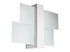 Candeeiros de parede Ignis escandinavo, madeira/vidro - 1 fontes de luz 4000K - L.43 x H.30 cm - branco
