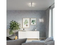 Candeeiros de parede Ignis escandinavo, madeira/vidro - 1 fontes de luz 4000K - L.43 x H.30 cm - branco