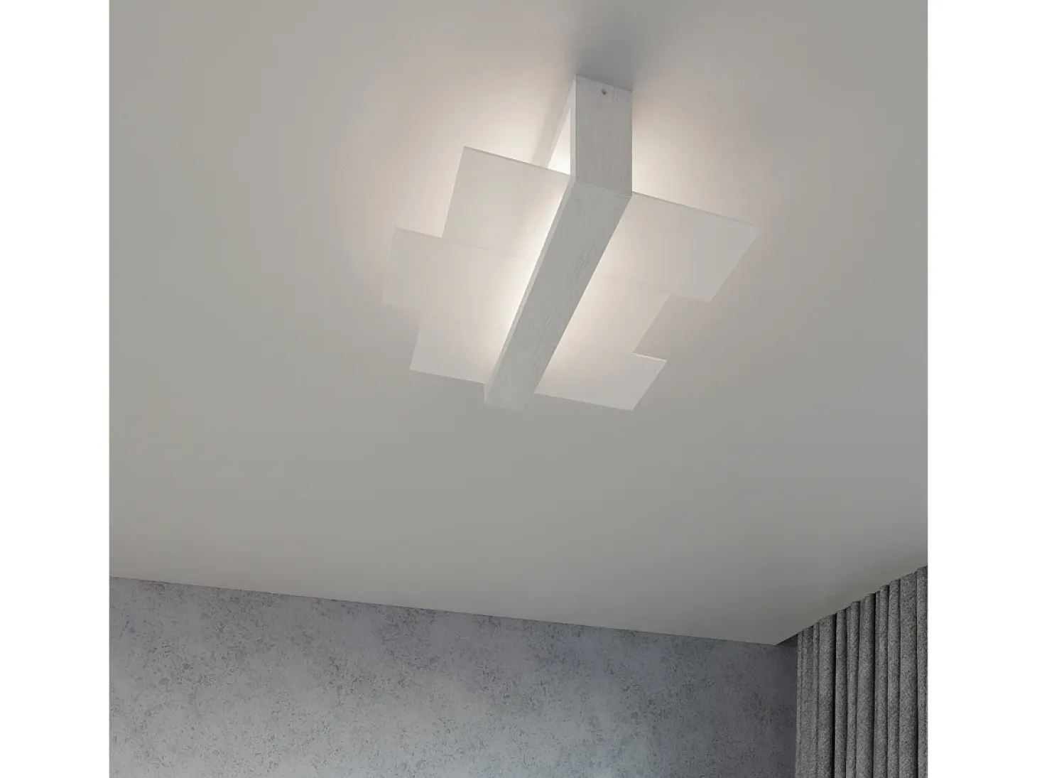 Candeeiros de parede Ignis escandinavo, madeira/vidro - 1 fontes de luz 4000K - L.43 x H.30 cm - branco