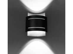 Candeeiros de parede Ignisra moderno, aço - 1 fontes de luz 4000K - L.21 x H.23 cm - preto