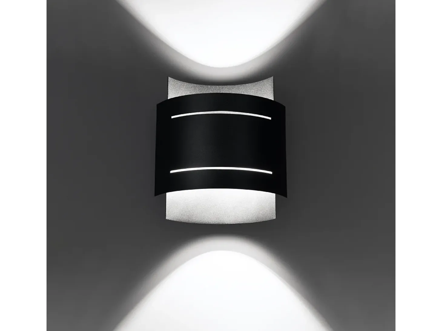 Candeeiros de parede Ignisra moderno, aço - 1 fontes de luz 4000K - L.21 x H.23 cm - preto