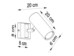 Candeeiros de parede Invicta moderno, aço - 1 fontes de luz 4000K - L.8 x H.20 cm - branco