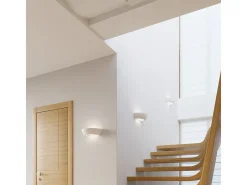 Candeeiros de parede Luxis moderno, cerâmica/vidro - 1 fontes de luz 3000K - L.34 x H.8 cm - branco